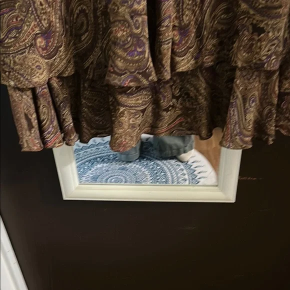 Jones New York Brown and Purple Trumpet Midi Skirt - Picture 4 of 5